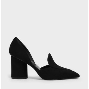 Charles & Keith - Sculptural Heel Corduroy Pumps